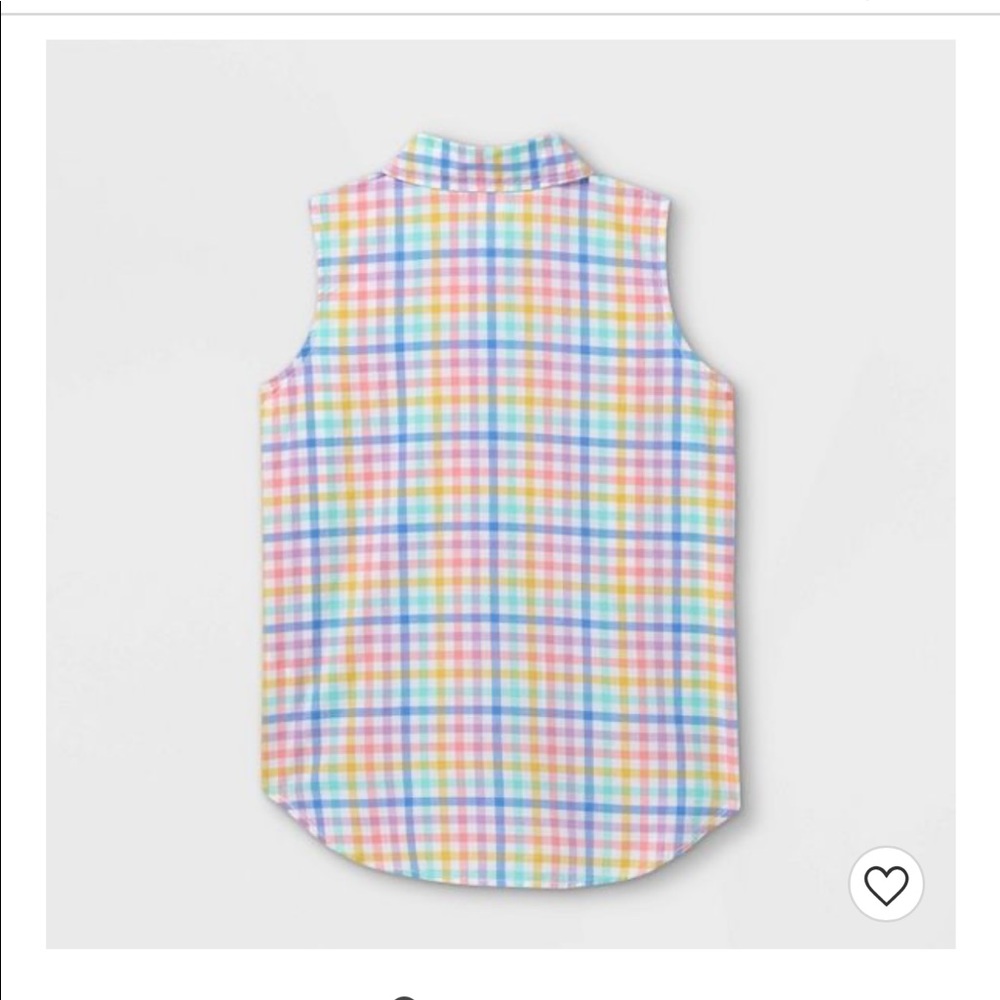 Cat & Jack Gingham Sleeveless Button-Down Top - Picture 3 of 7